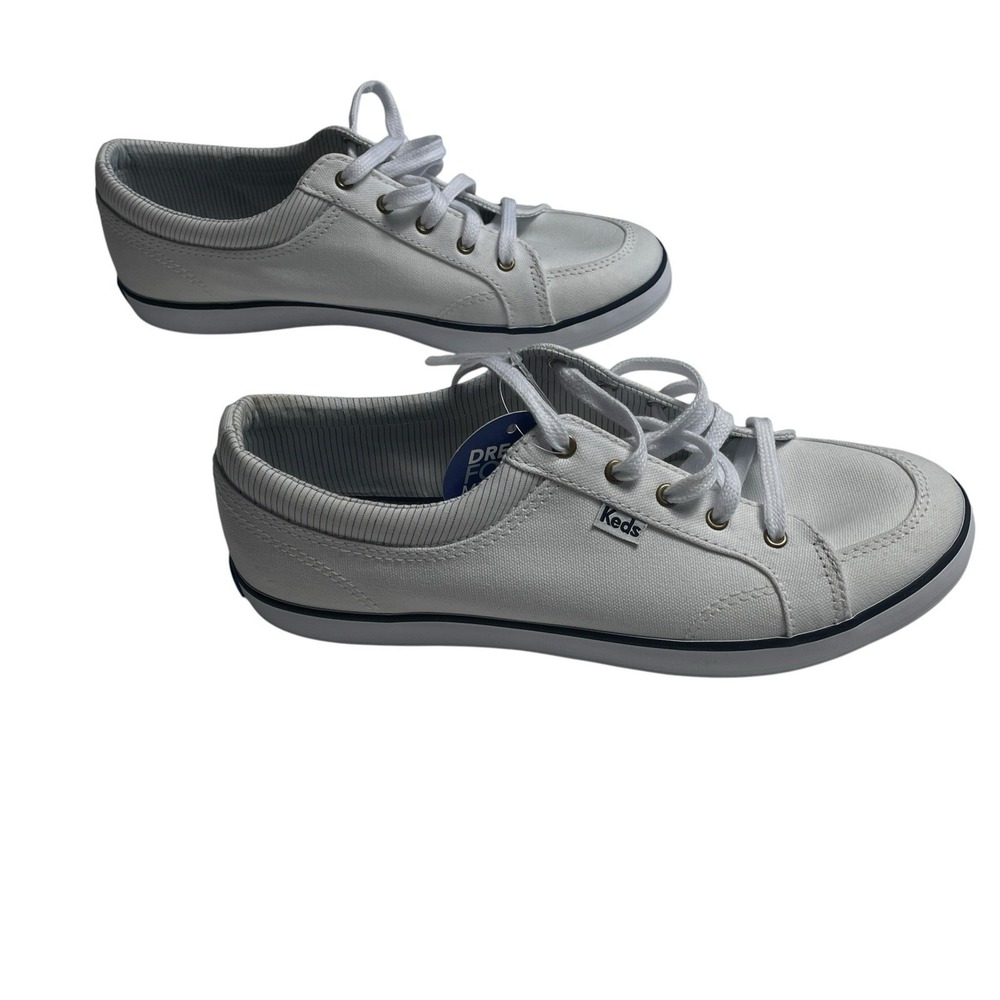 Keds Center Chambray Sneakers Women 8 White Canvas Dream Foam New in Box